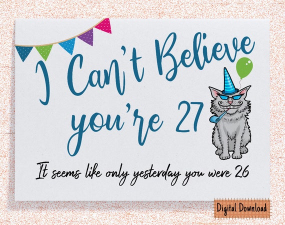 Printable Funny 27th Birthday Card for Her Sarcastic Birthday - Etsy Ireland Printable Funny 27th Birthday Card for Her Sarcastic Birthday - Etsy Ireland