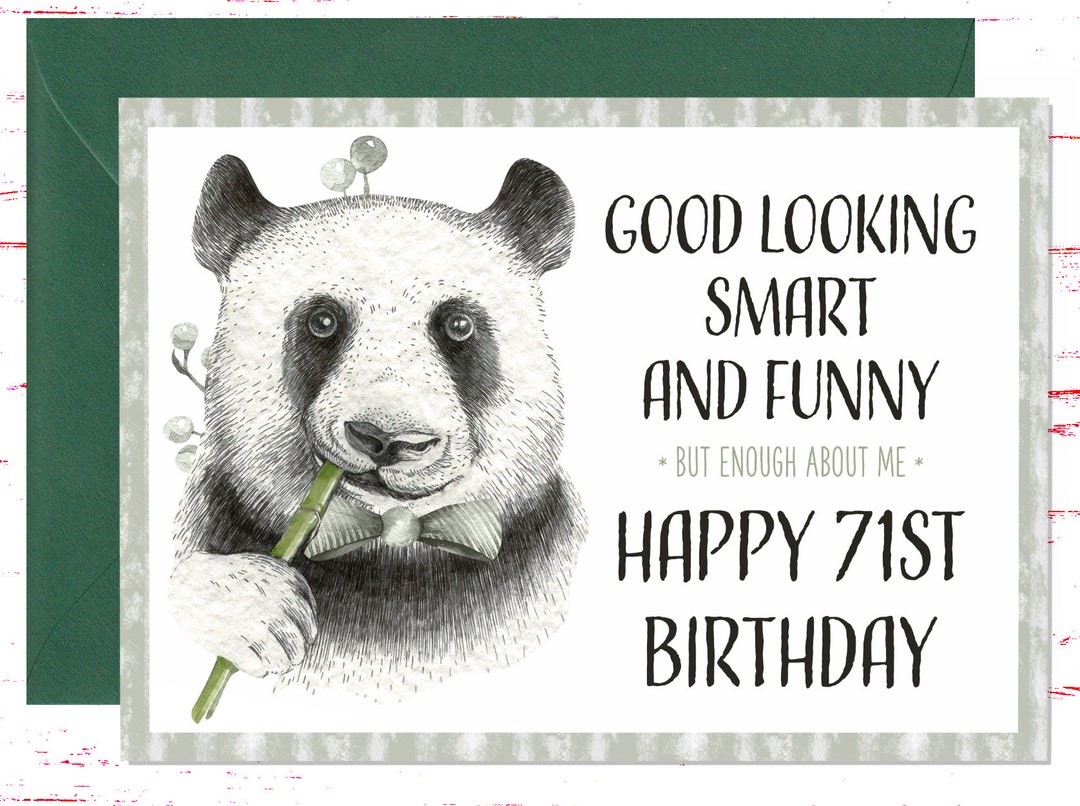 Funny 71st Birthday Card, Sarcastic Birthday Card for 71st Birthday