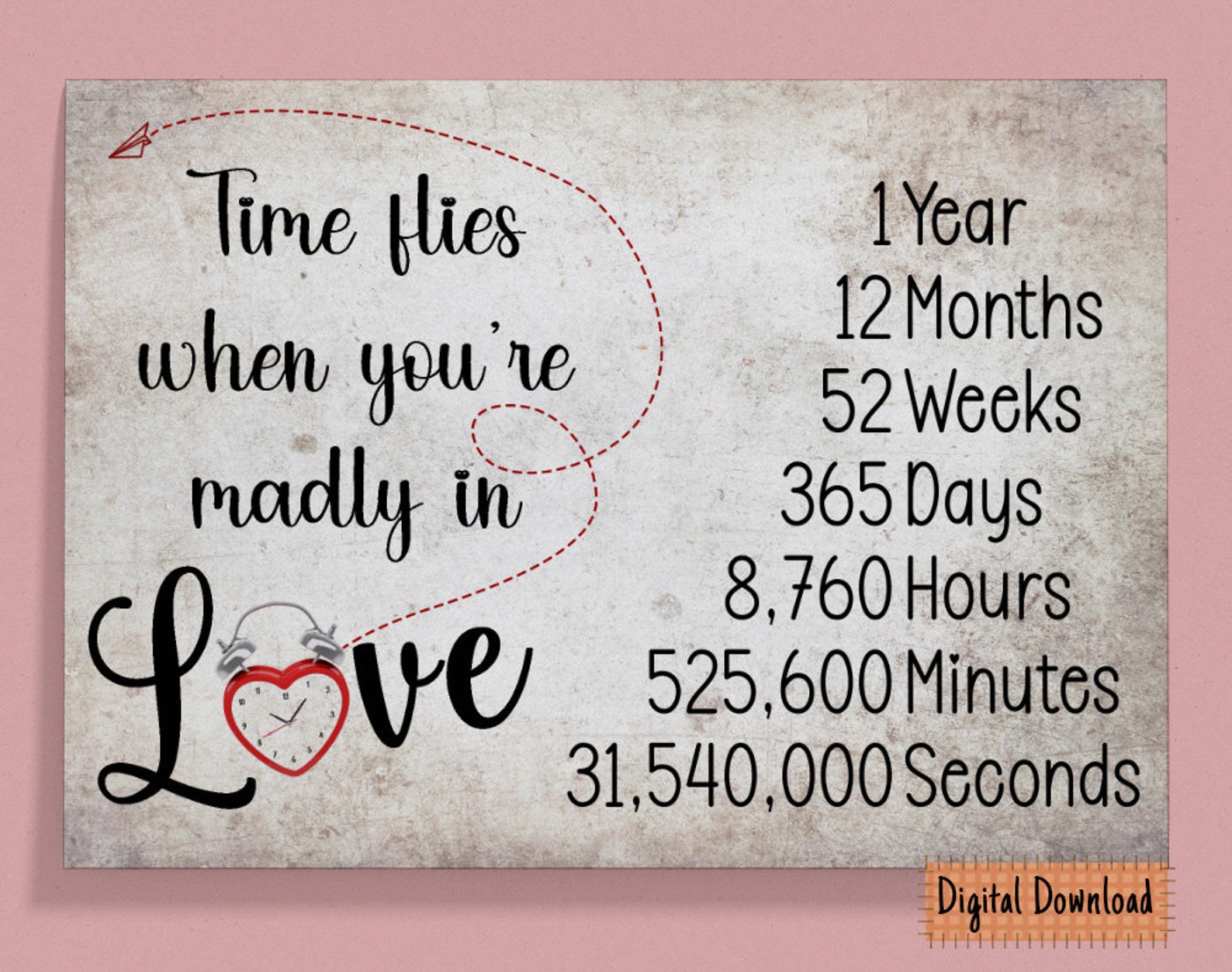 Printable 1st Wedding Anniversary Card First Anniversary Card | Etsy