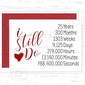 I Still Do 25 Year Anniversary Card, 25th Anniversary Gift, Twenty Five Anniversary Card, For Husband, For Wife, Twenty Fifth Anniversary