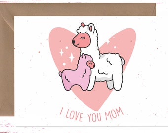 Happy Mother's Day Card, Cute Card for Mother's Day, I Love You Mom Birthday Card, Mother's Day Card for Mom From Daughter or Son