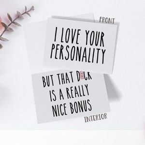 Naughty Valentines Day Card for Him, Cards for Husband, Boyfriend Card, Anniversary Card, Cards for Him, Inappropriate Valentines Day Cards