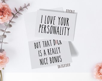 Naughty Valentines Day Card for Him, Cards for Husband, Boyfriend Card, Anniversary Card, Cards for Him, Inappropriate Valentines Day Cards