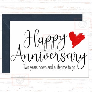 2nd Anniversary Card, 2nd Anniversary Card For Him, 2nd Anniversary Card for Her, Couple Anniversary Card, 2nd Anniversary Card for Friends