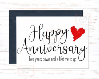 2nd Anniversary Card: Two Years Down, Lifetime To Go
