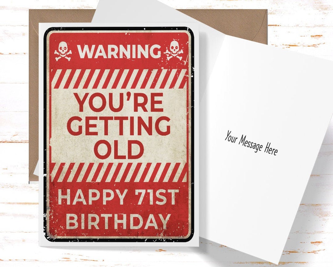 Funny 71st Birthday Card for Him, 71st Birthday Card for Best Friend