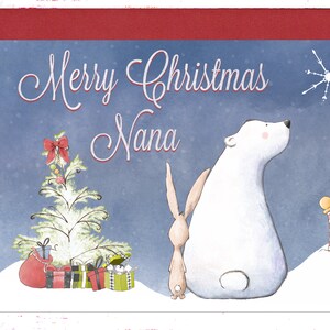 Christmas Card for Nana, Vintage Style Christmas Card Merry Christmas Nana, North Pole