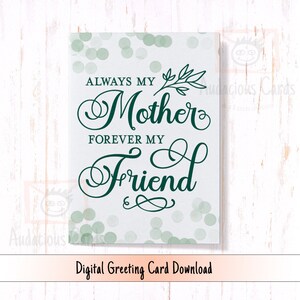 Druckbare Muttertagskarte Immer Meine Mutter Für Immer Mein Freund Digitale Karte für Mutter Tochter - Sofort Download