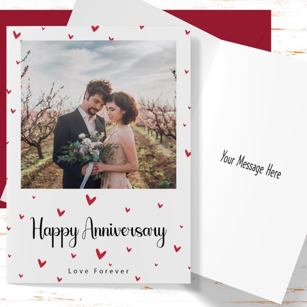 Anniversary Card, Custom Photo Anniversary Card, Husband or Wife, Card for Boyfriend or Girlfriend Sentimental Anniversary