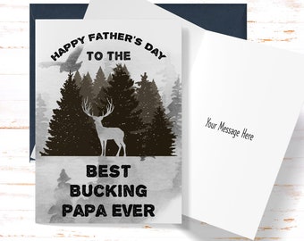 Father's Day Card Papa, Best Bucking Papa Ever, Greeting Card for Papa
