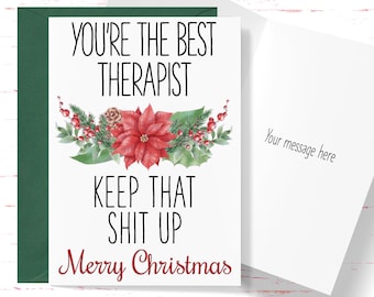 Card for Therapist, Christmas Card for Therapist, Greeting Card for Therapist, Xmas Card Therapist