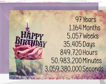 97th Birthday Card: Time Count Card for Grandma, Grandpa