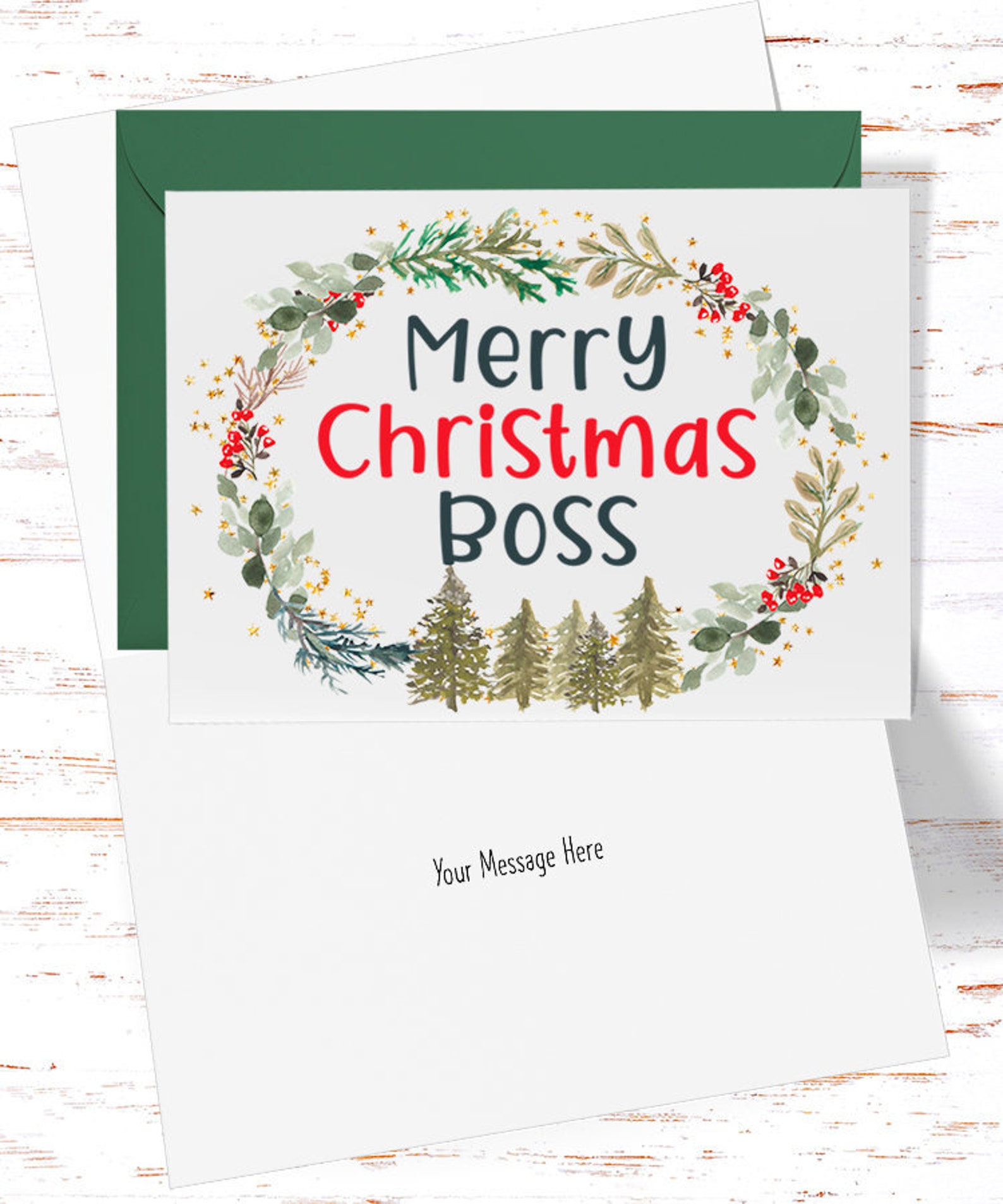 Tarjeta de Navidad del jefe feliz tarjeta de felicitación del | Etsy
