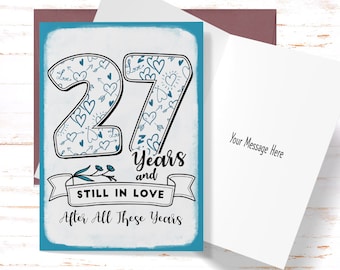 27th Anniversary Card: Still In Love, For Husband or Wife