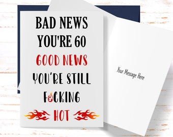 60th Birthday Card for Wife, 60th Birthday Card for Girlfriend, Best Friend, Birthday BFF, Funny Birthday Card for Her 60 Year Old