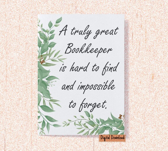 Printable Card for Bookkeeper Birthday Greeting Card for - Etsy