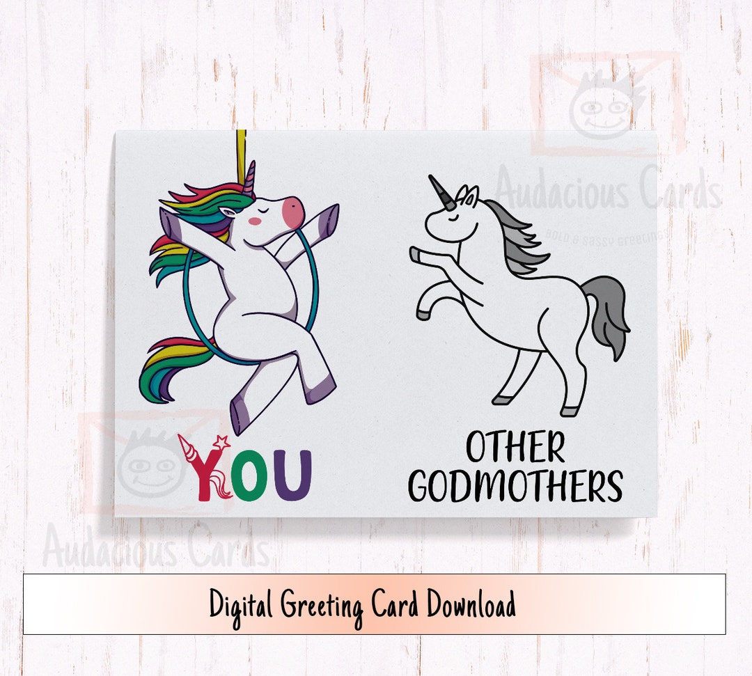 Printable Card for Godmother, Birthday Greeting Card for Godmother ...