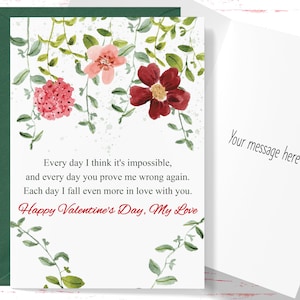 Sentimental Valentine&#39;s Day Card for Her, Card for Him, Valentines Day Card, Husband or Wife, Card for Boyfriend or Girlfriend