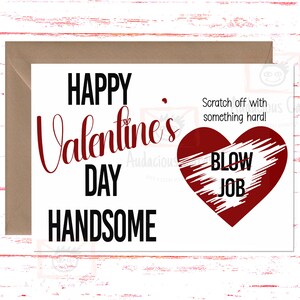 Dirty Valentines Card for Him, Scratch Off Card for Husband Valentine, Naughty Boyfriend Valentine&#39;s Day Card