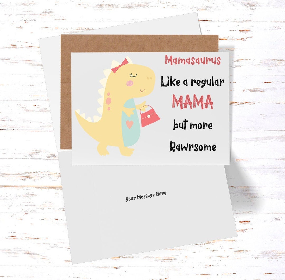 Mamasaurus Card: Funny Mother's Day Card for Mama - Etsy