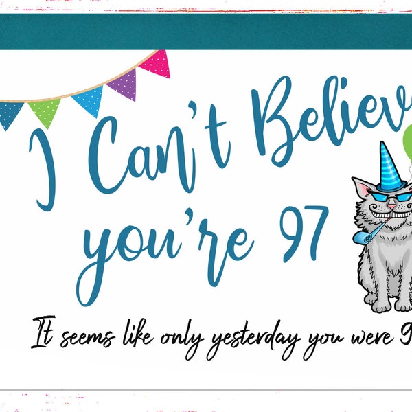 Birthday Card for 97 Year Old Woman - Etsy