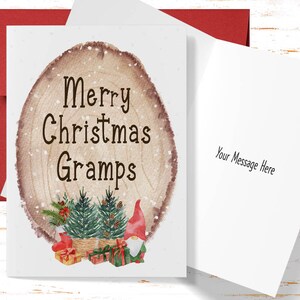 Merry Christmas Gramps Greeting Card, Gramps Christmas Card, Vintage Christmas Card for Gramps, Christmas Card from Grandkids