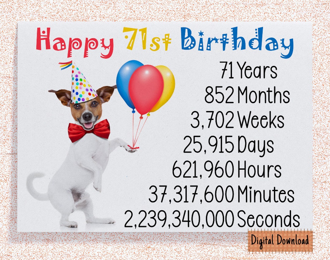 Joycard Biglietti di compleanno per 71° compleanno, decorazioni per il