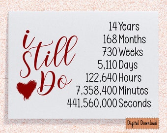 14th Anniversary Card: I Still Do, Fourteenth Year (Digital Download)
