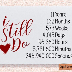 11th Anniversary Card: I Still Do, Husband or Wife (Digital Download)