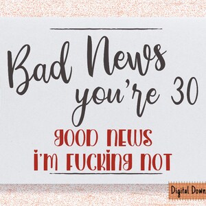 Printable 30th Birthday Card, Funny Birthday Card, Sarcastic 30th Birthday Card or her for him