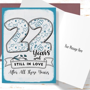22nd Anniversary Card, 22nd Anniversary Gift, Twenty Second Anniversary Card, For Husband, For Wife, Still In Love, 22 Year Anniversary