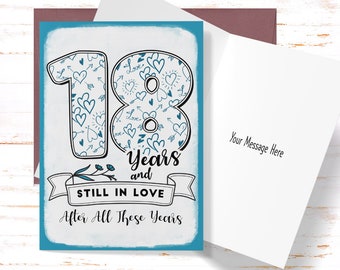 18th Anniversary Card: Still In Love, Husband or Wife