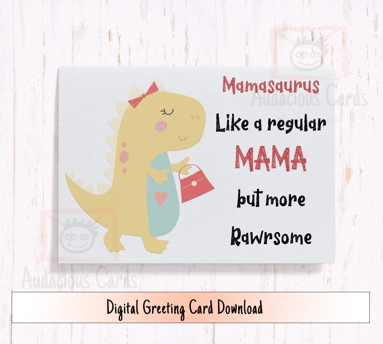 Mamasaurus Mother's Day Card: Funny Printable Card (digital Download ...