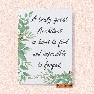 Printable Card for Architect, Birthday Greeting Card for Architect, Thank You Card for Architect, Architect Appreciation Card