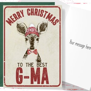 Christmas Card for G-Ma, Vintage Style Christmas Card Merry Christmas to the Best G-Ma