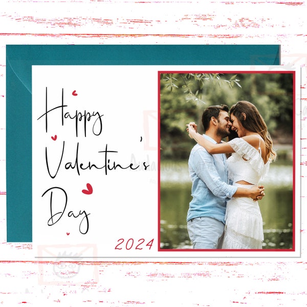 Custom Valentines Day Card with Photo for Wife, Husband, Boyfriend, Girlfriend, Personalized Valentine's Day Card, Valentines Day Card