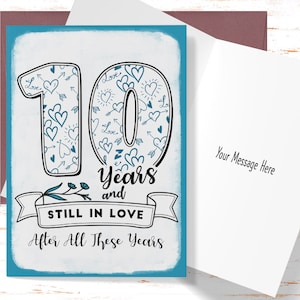 10th Anniversary Card, 10th Anniversary Gift, Tenth Anniversary Card, For Husband, For Wife, Still In Love
