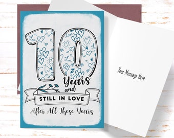 10th Anniversary Card, 10th Anniversary Gift, Tenth Anniversary Card, For Husband, For Wife, Still In Love