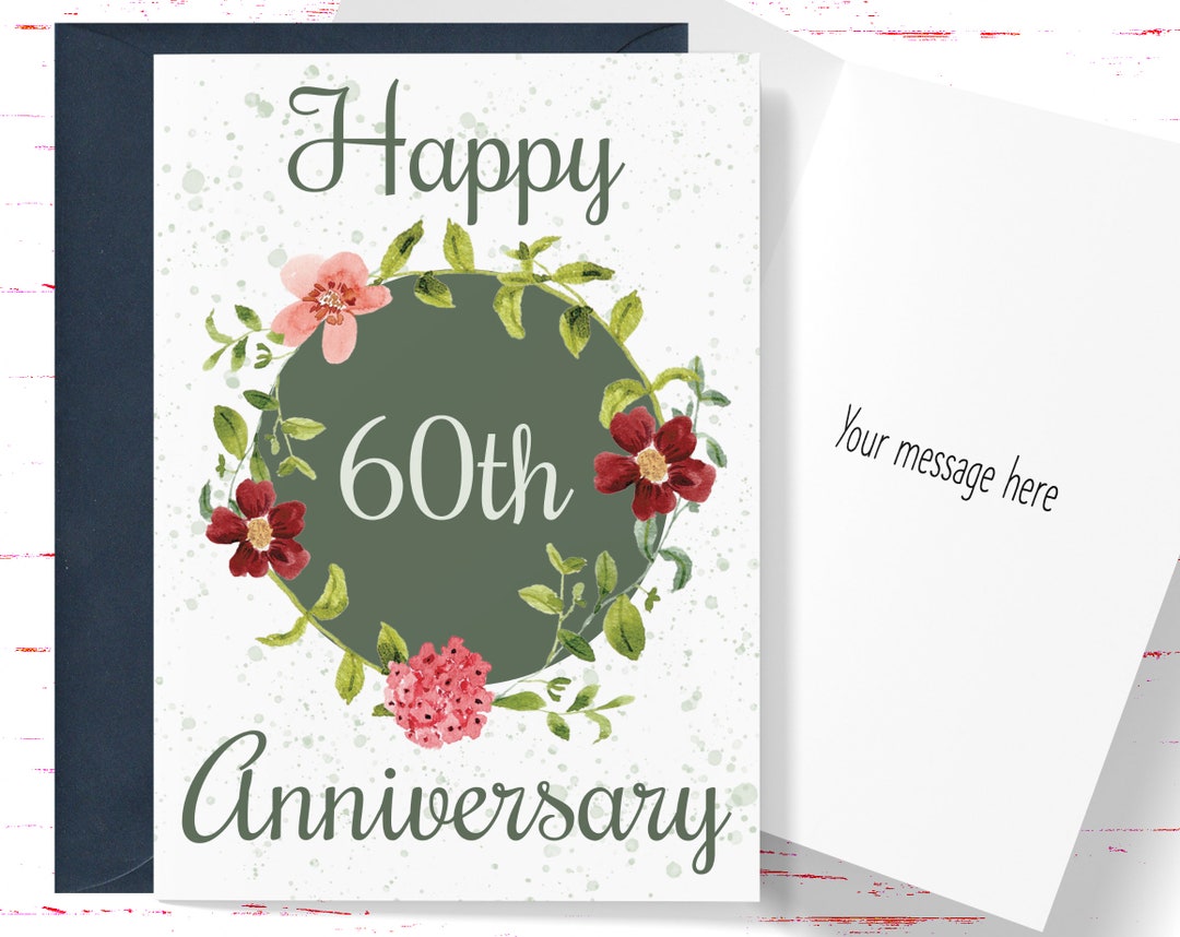 60th Anniversary Gift for Couple, Sixtieth Anniversary Card for Couple ...