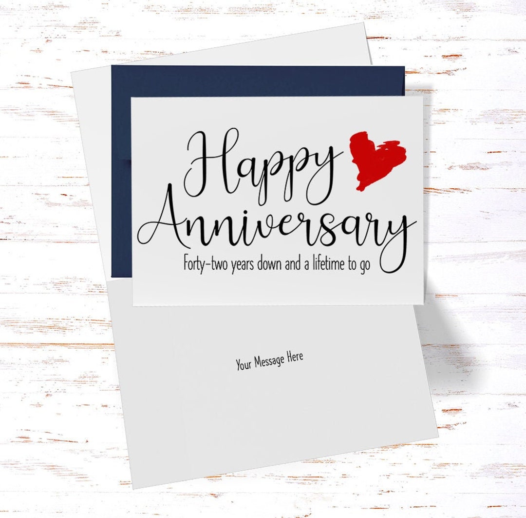 42nd Anniversary Card, 42nd Anniversary Gift, Forty Two Year ...