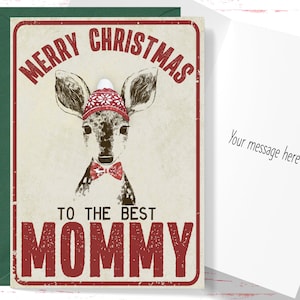 Christmas Card for Mommy, Vintage Style Christmas Card Merry Christmas to the Best Mommy