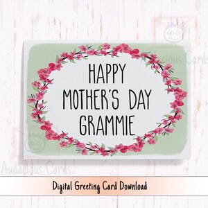 Tarjeta imprimible del Día de la Madre para la abuela, hermosa tarjeta para la abuela, descarga instantánea de la tarjeta digital del Día de la Madre