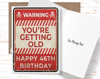 Funny 46th Birthday Card for him, 46th Birthday Card for Best Friend, Birthday BFF, Funny Birthday Card for Her, 46 Year Old Birthday Gift