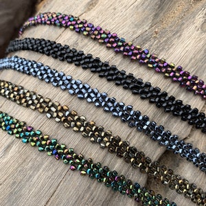 Beadwork anklet, Woven beaded anklet, Gift for her, Bridesmaid gift