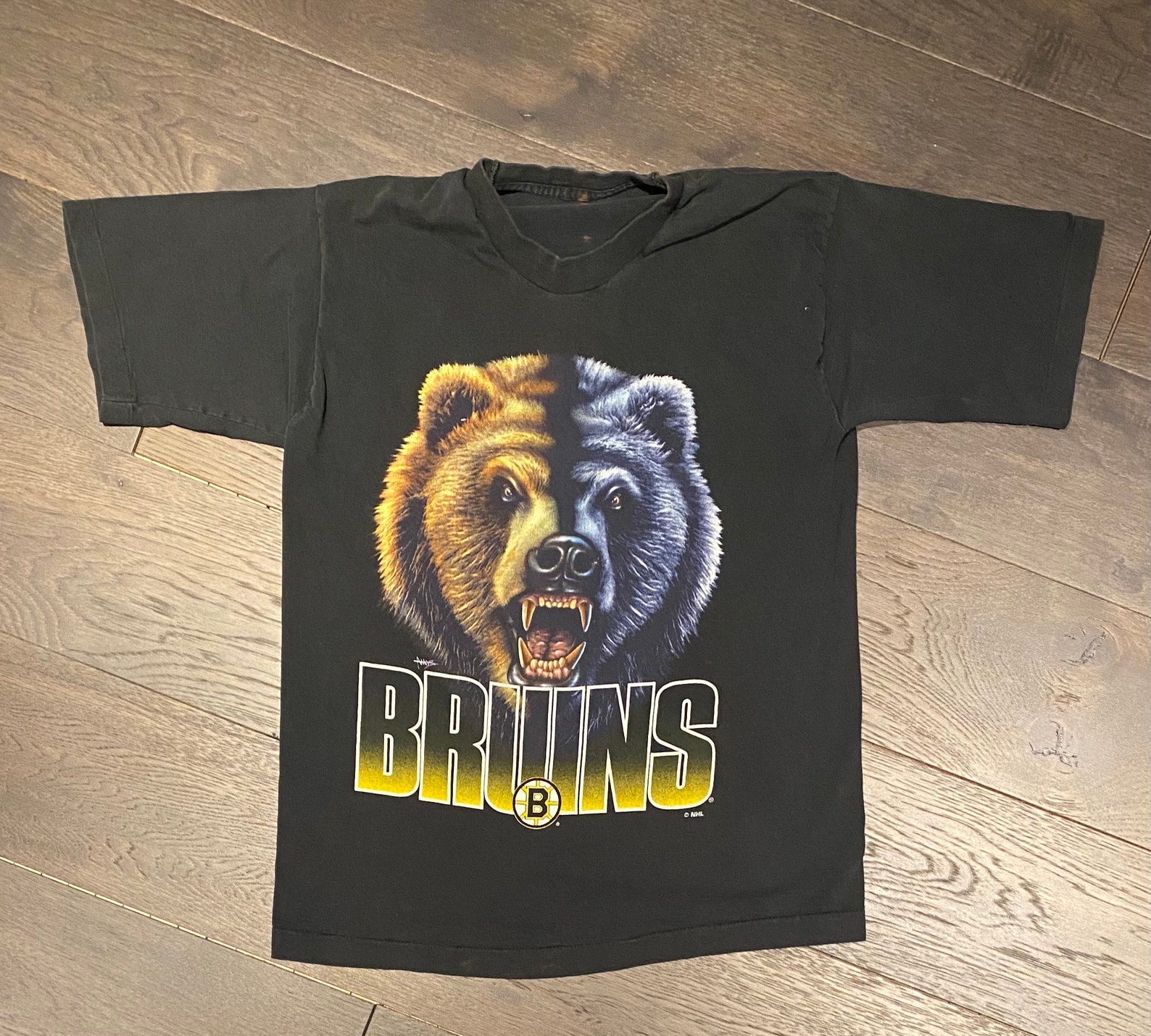 Boston Bruins Roaring Bear Graphic Tee Size Medium Vintage | Etsy