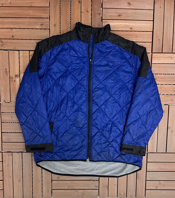 Nike Blue Diamond Pattern Puffer Jacket 
