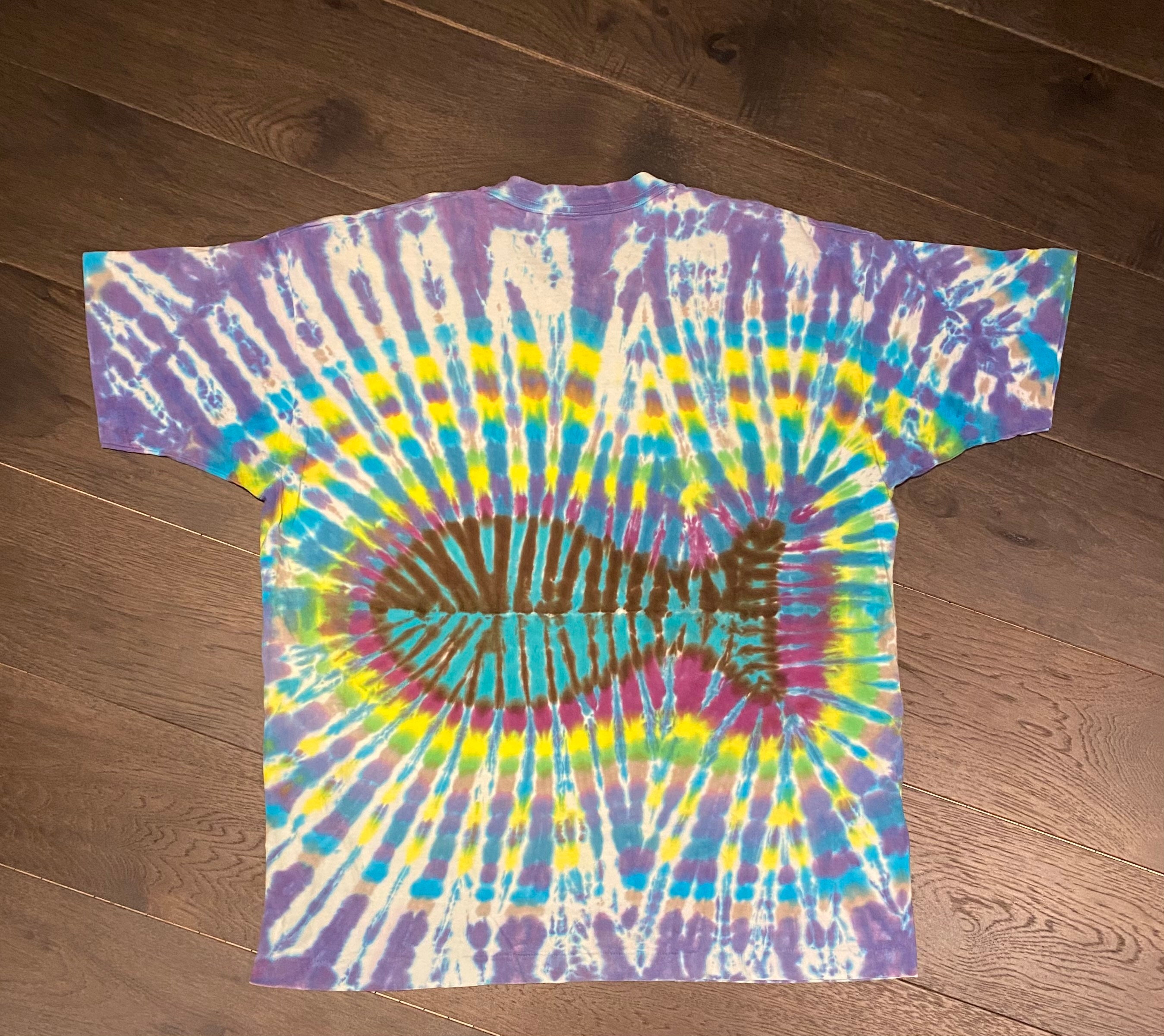 Fish Tie Dye Colourful Graphic Tee Size XL Vintage 1990s | Etsy