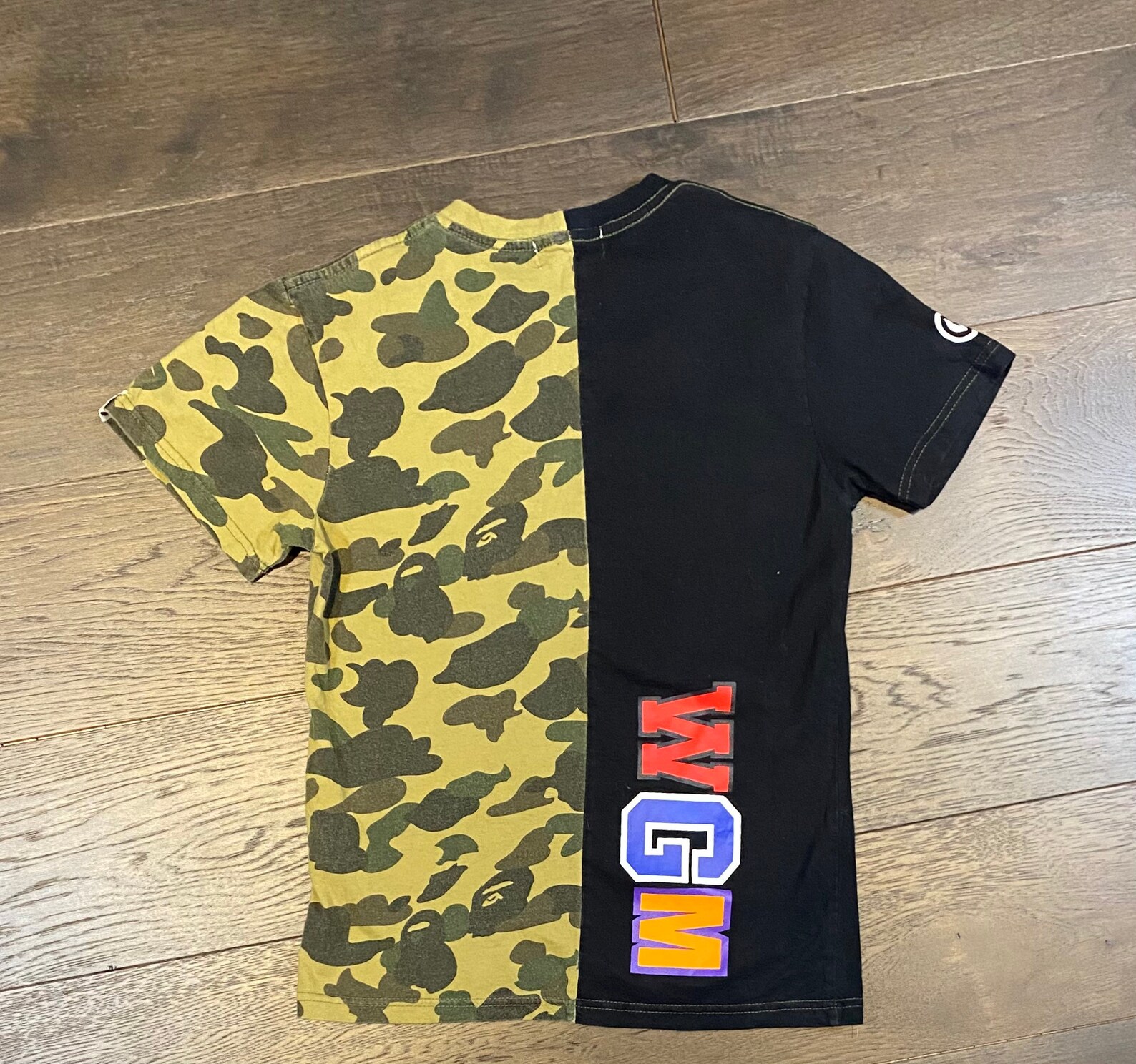bape half and half shirt
