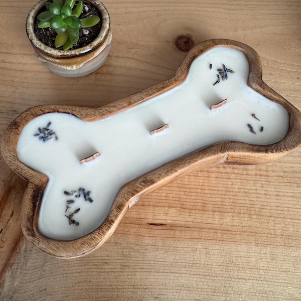 Dog Bone Candle – Woodland Calm (Cedarwood Blanc) | Artisan Soy Candle | Pet-Inspired Gift