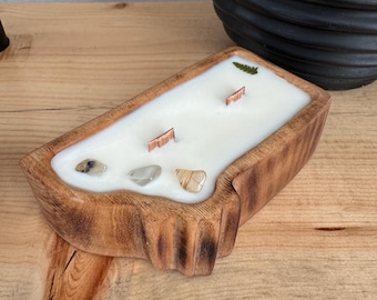 Mini Montana Shaped Candle – 4 oz Soy & Beeswax with Crackling Wood Wick, Rustic Montana Gift or Souvenir